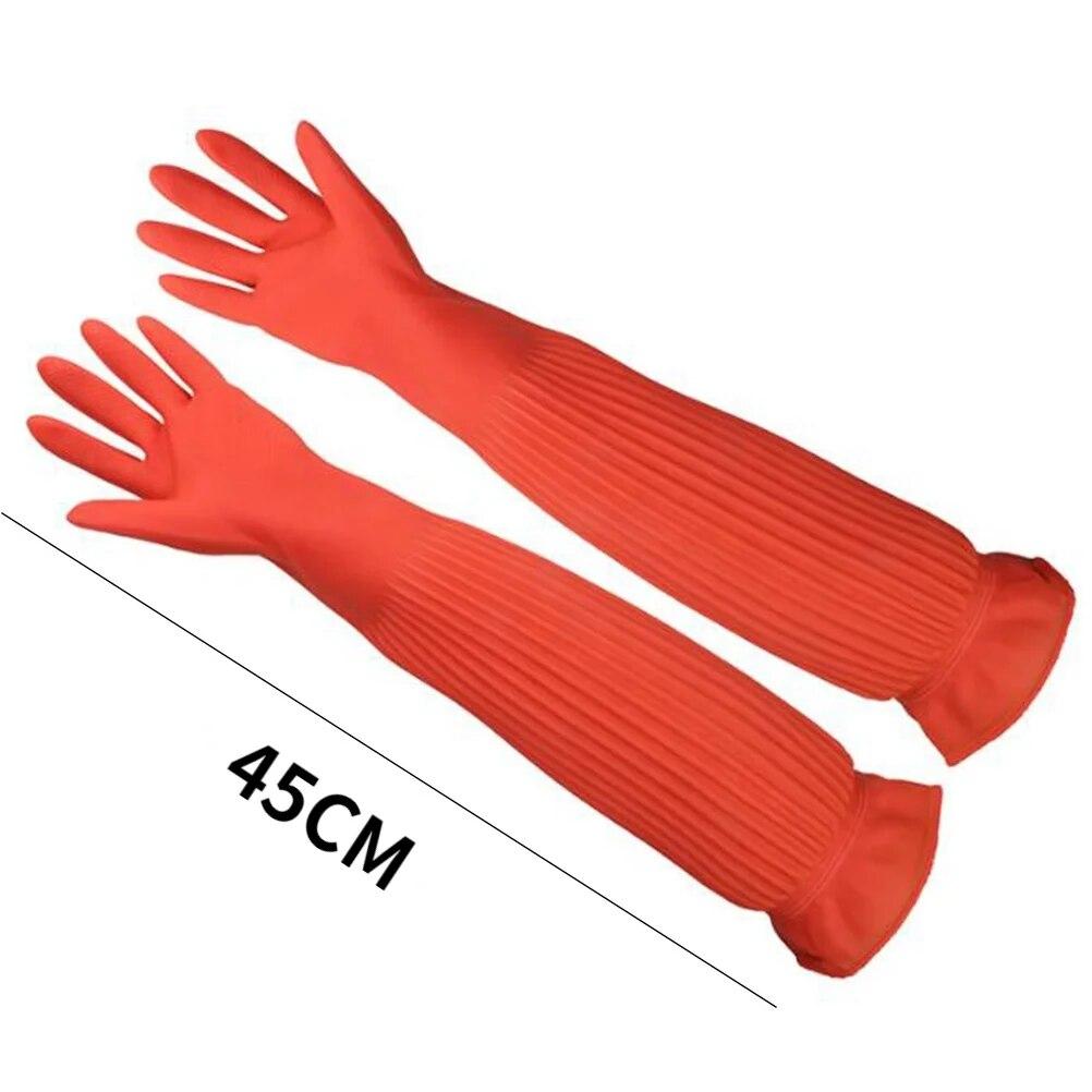 Latex Long Gloves Aquarium Fish Tank Industrial Thick Protective Gauntlets Waterproof Rubber Latex Dishwashing Gloves