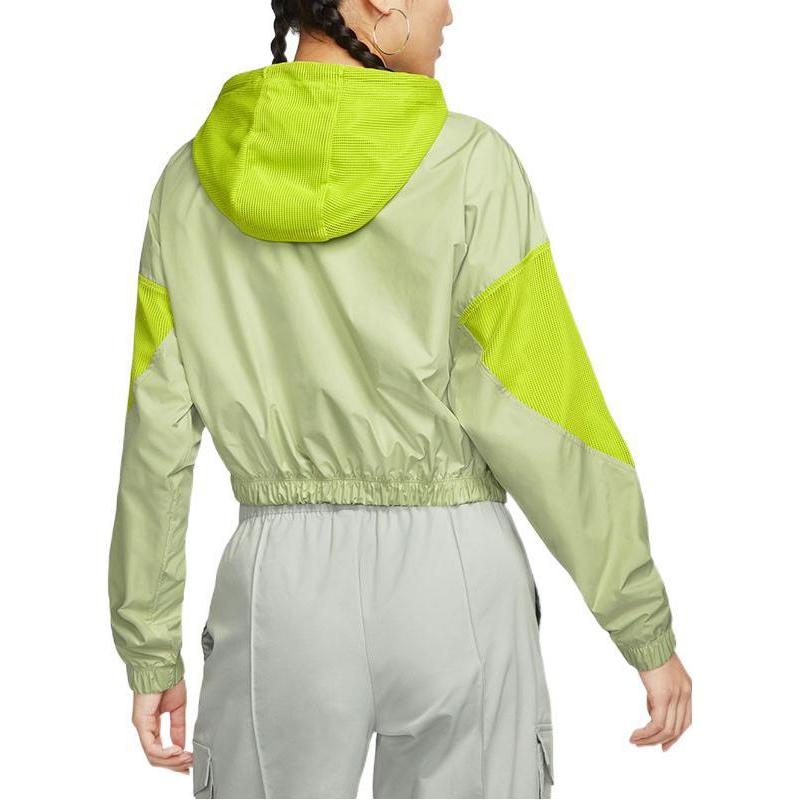 Nike Укороченные Пальто Женские Зеленые С Капюшоном Тонкие DO7259-321