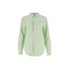 Polo Solid Logo Polo Collar Long Sleeve Shirt Women Shirts Green 211932521-003