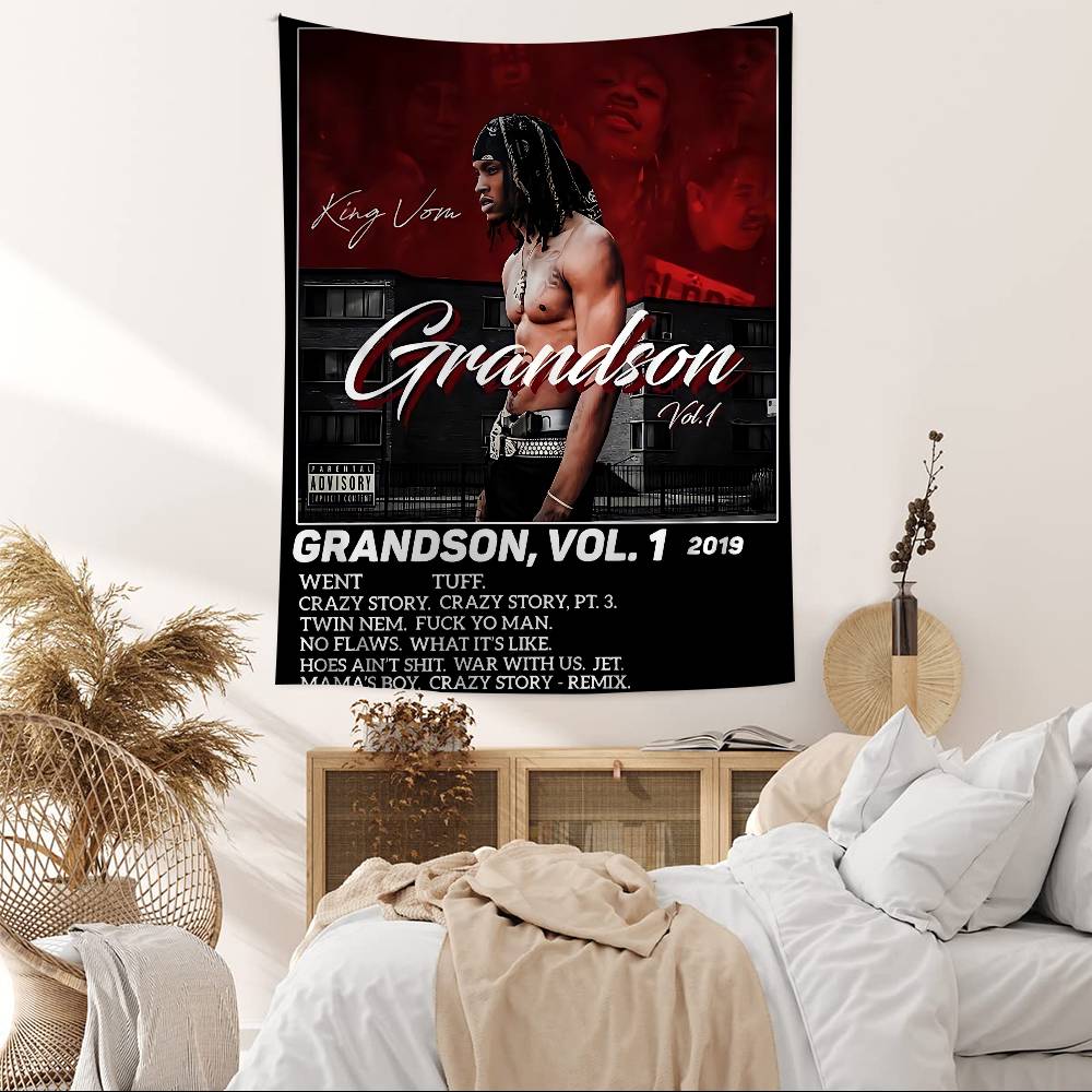 Kking Rapper Von Printed Large Wall Tapestry Indian Buddha Wall Decoration Witchcraft Bohemian Hippie Wall Art Decor
