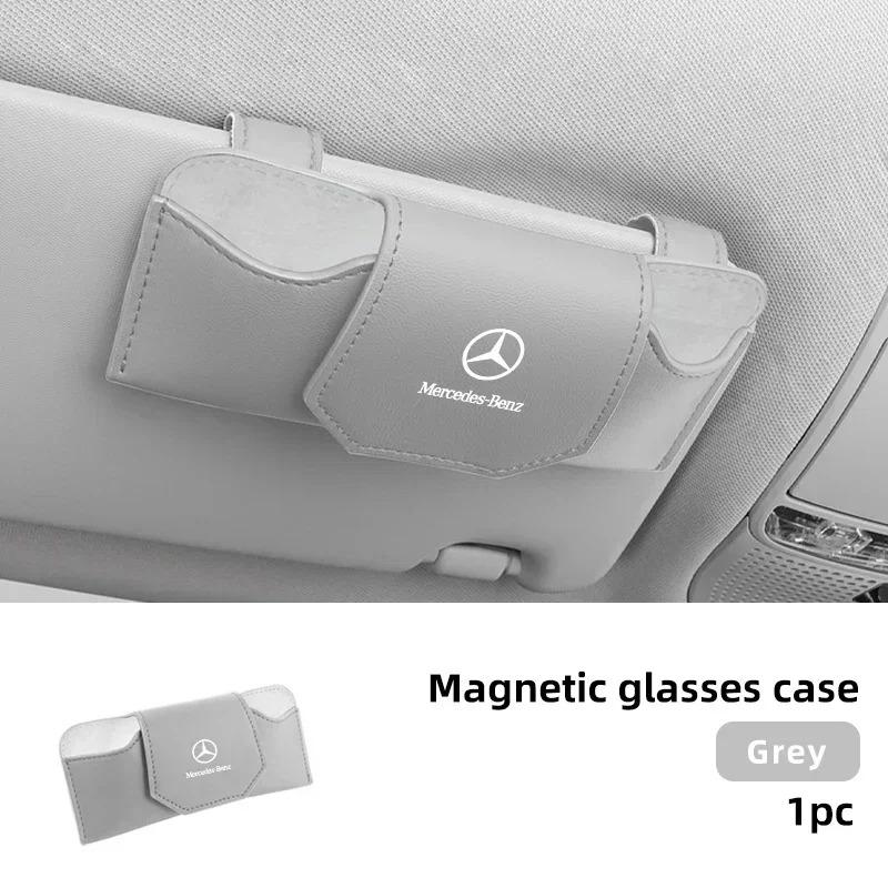 Car Sun Visor Glasses Storage Box Sunglasses Clip Organizer Holder For Mercedes Benz AMG A C E V Class W201 W210 W108 W204 W205 DQRST1