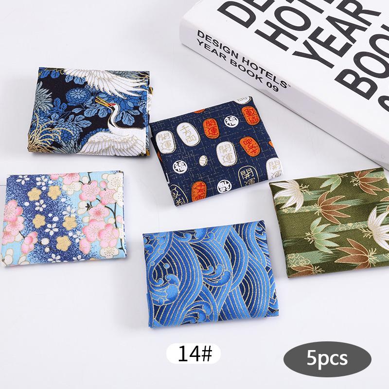 5 шт. Разноцветная хлопчатобумажная ткань для одежды для кукол ручной работы, мелкая цветочная ткань, набивная ткань, материал для пэчворка ручной работы, сделай сам