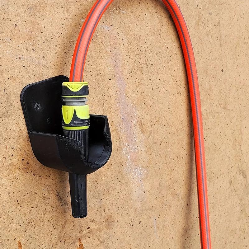 Wall Mounted Hose Nozzle Bracket with Securing Screws Leak Hole for Garden Outdoor Irrigation System Storage