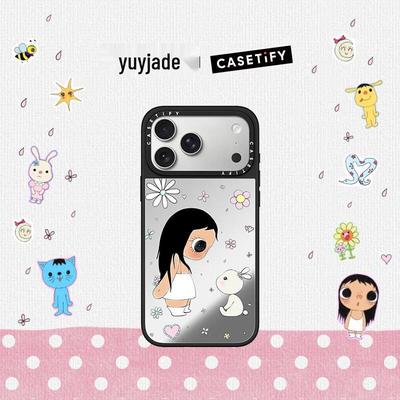 CASETiFY YuYu Moment Зеркальный Черный Каркас Чехол MagSafe