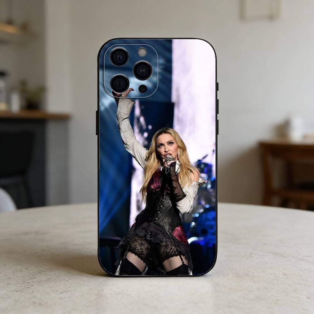 Singer M-Madonna Phone Case For iPhone 17,16,15,14,13,12,11 Plus,Pro,Max,Mini Silicone black Soft Cover
