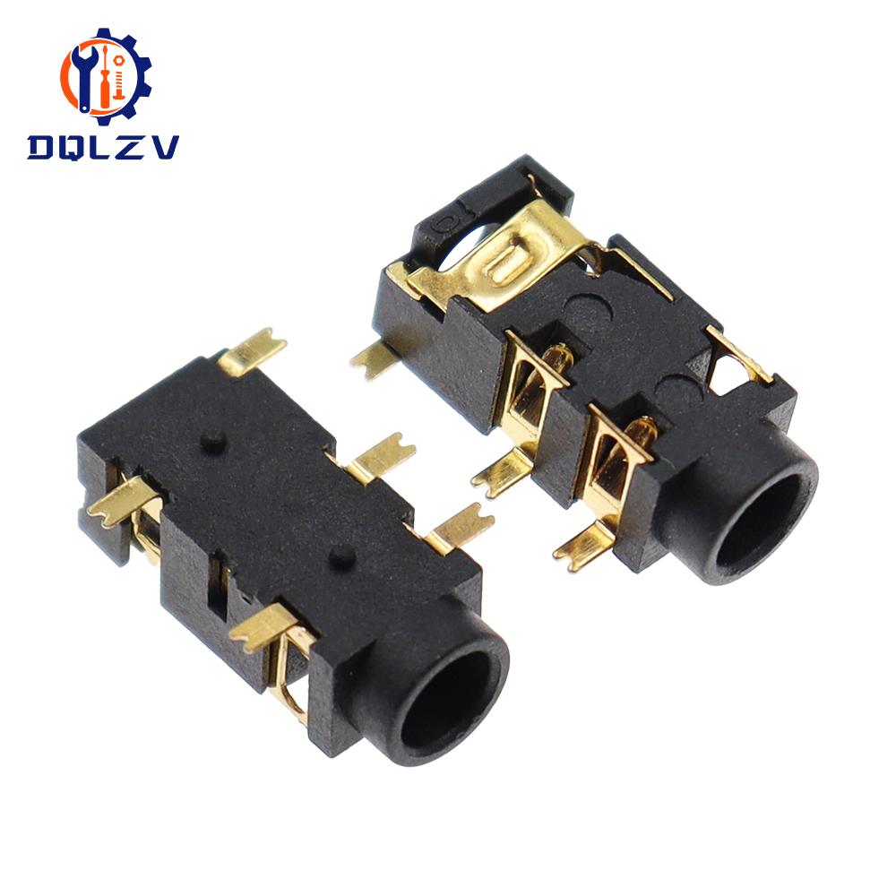 Разъем для наушников 5-контактный SMT SMD PJ-327A, позолоченный, для аудиогарнитуры 3,5 мм
