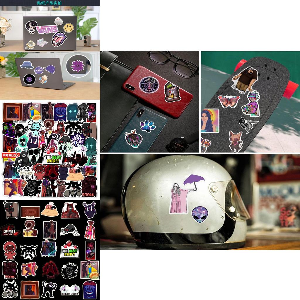 50 шт. Высококачественный набор водонепроницаемых наклеек с фигурками Roblox Doors для скрапбукинга и украшений