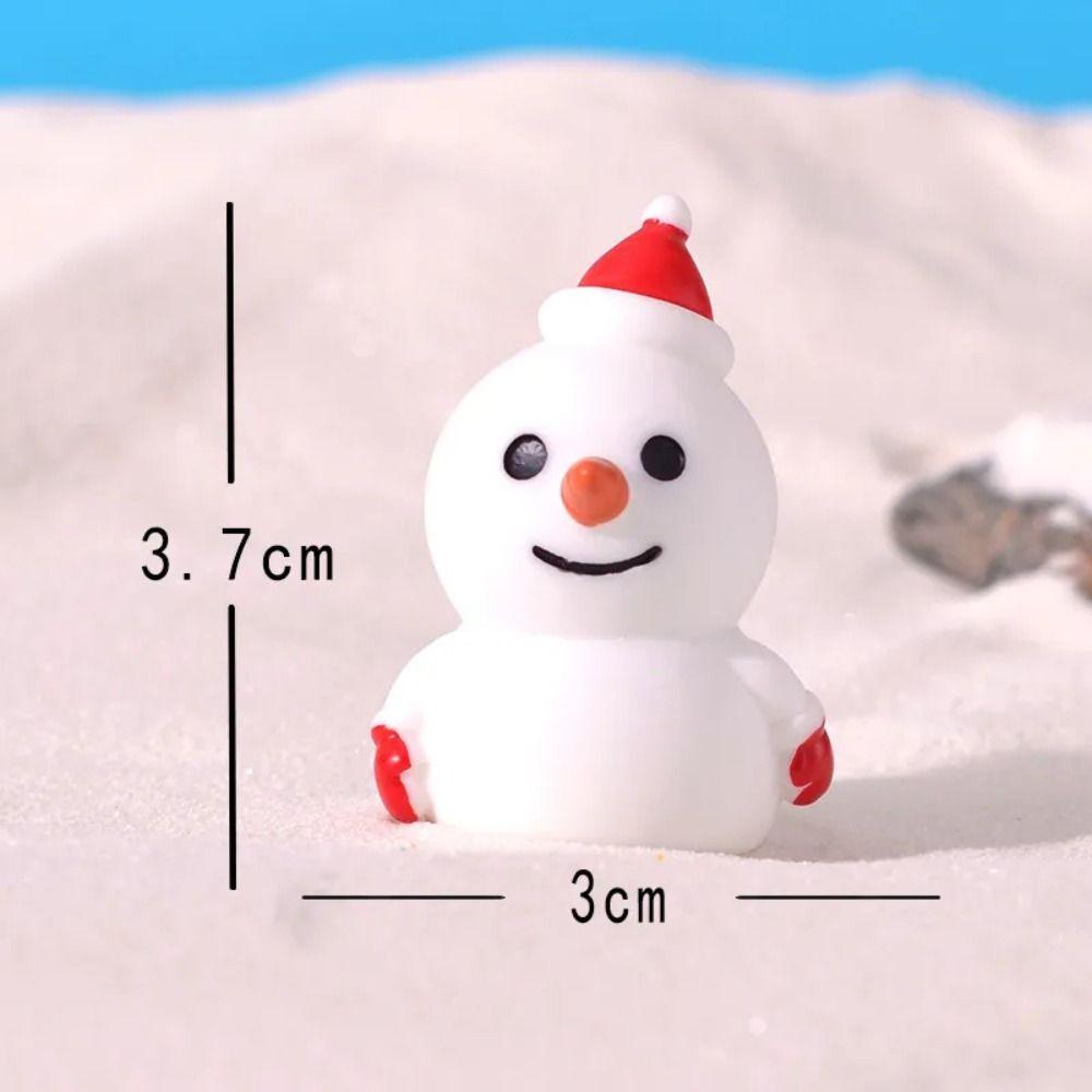 Миниатюрный снеговик, фигурка Санта-Клауса, микропейзаж, рождественские украшения, детские игрушки