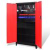 Tool Cabinet with Tool Chest Steel 90 x 40 x 180 cm Red and Black