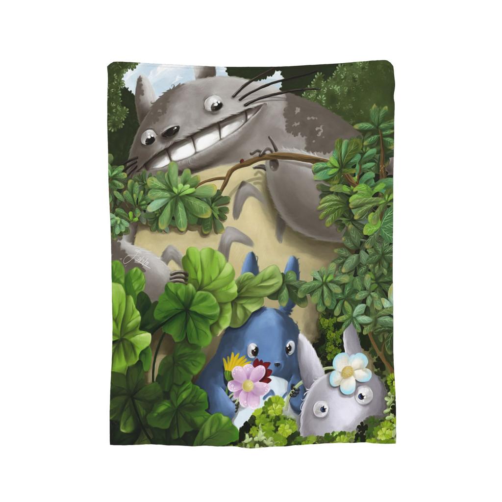 Anime Tonari No Totoro blanket Cover Fleece T-Totoros Cute Warm Throw blanket for Home Couch Bedroom Quilt