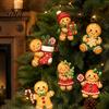 Gingerbread Man Party Supplies 6 Pcs Large Christmas Tree Picks, Wooden Santa Snowman Ornaments, Xmas Quick Installation Decor Topper Decoration