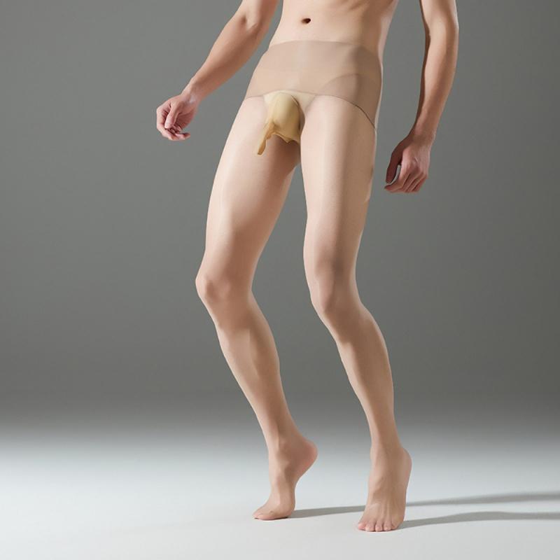 Новые чулки Aurora Ультратонкие Прозрачные Сексуальные Черные Шелковые 360 Бесшовные Лошадиное Масло Высокая Талия Блестящие Мужские Колготки