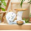 Статуэтка кошки из смолы, поднос-держатель для ключей на стол, скульптура для декора гостиной, органайзер для ключей, настольное украшение для прихожей