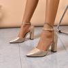 Модные босоножки Baotou Осень Новые Острый носок Мелкий вырез Один ремешок Противоскользящие Износостойкие Высокий каблук