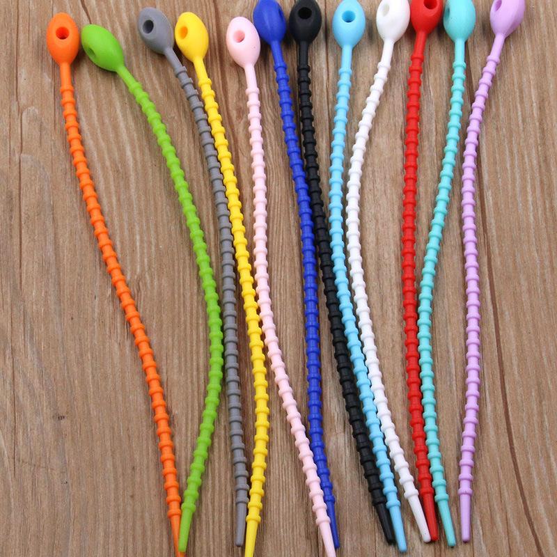 13-цветный силиконовый многоразовый шнур-закрутка и стяжка-хомут с овальной головкой