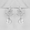 ZAKOL Brand Design Romantic Cubic Zirconia Imitation Pearl Drop Earrings Luxury Wedding Party Jewelry for Women