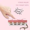 Funny Diy Keycaps Keyboard Fidget Stress Relief Finger Button 4-button Shaft Tester with Keychain Finger Keycaps Work Office