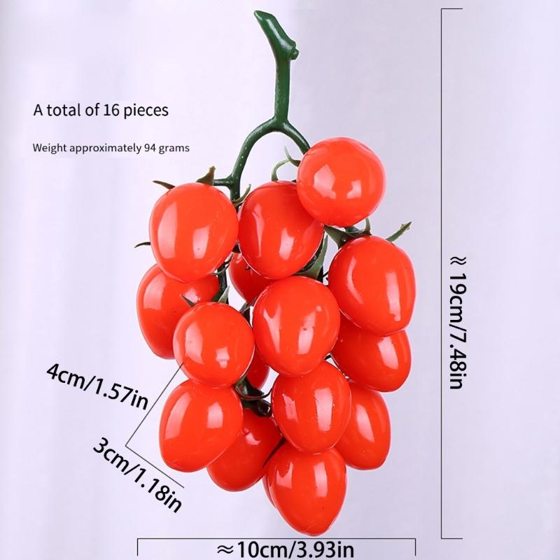 Artificial Cherries Tomatoes Bunch Realistic Simulation Fruit Decoration for Home Wedding Decoration Shop Window Display