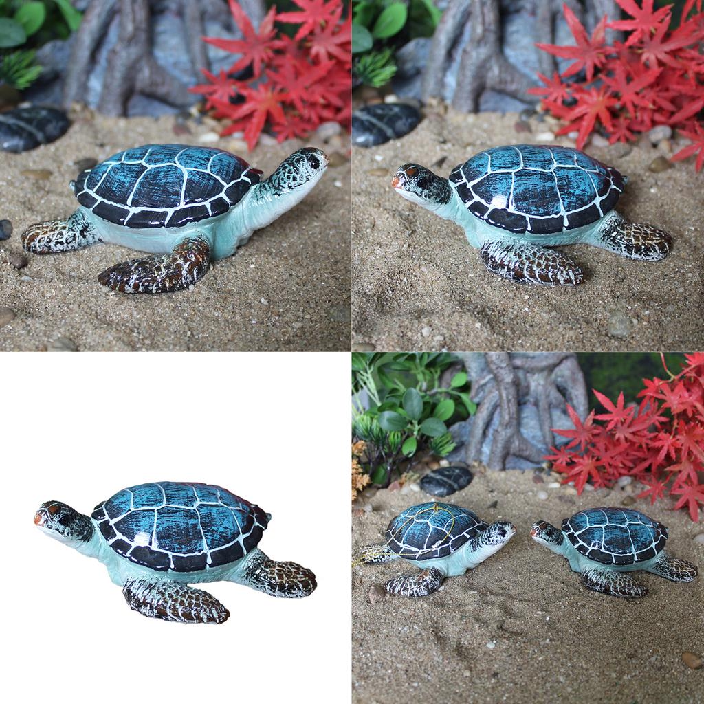 Resin Beach Sea Turtles Miniature Figurine Garden Decoration Fairy Garden Dollhouse Landscape Decoration Ornament
