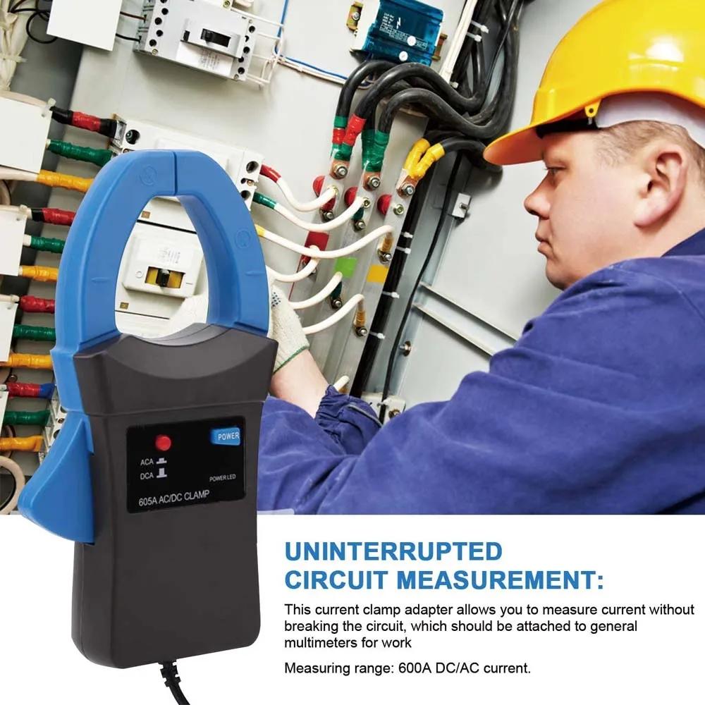 BTMETER 605A Измерительные клещи 600A Адаптер клещей постоянного/переменного тока Адаптер-адаптер усилителя с зажимами Отлично подходит для работы с мультиметрами