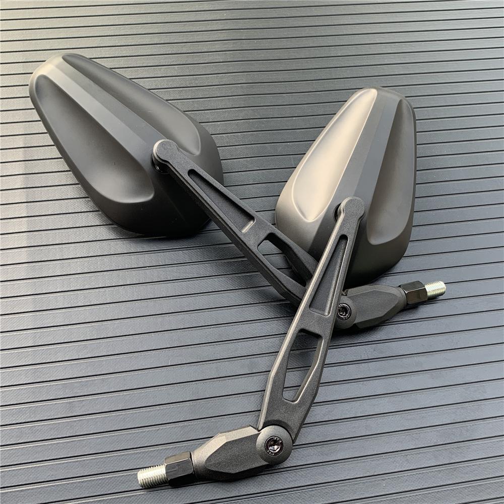 Motorcycle Foldable Oval Rearview Mirror For Yamaha Suzuki Ducati Kawasaki BMW Buell KTM Dual Sport Dirt Bikes ATV