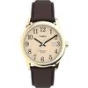 Timex Men's Easyreader Leather Strap 38mm Men's Standard Watch In Brown/Gold Tone/Cream