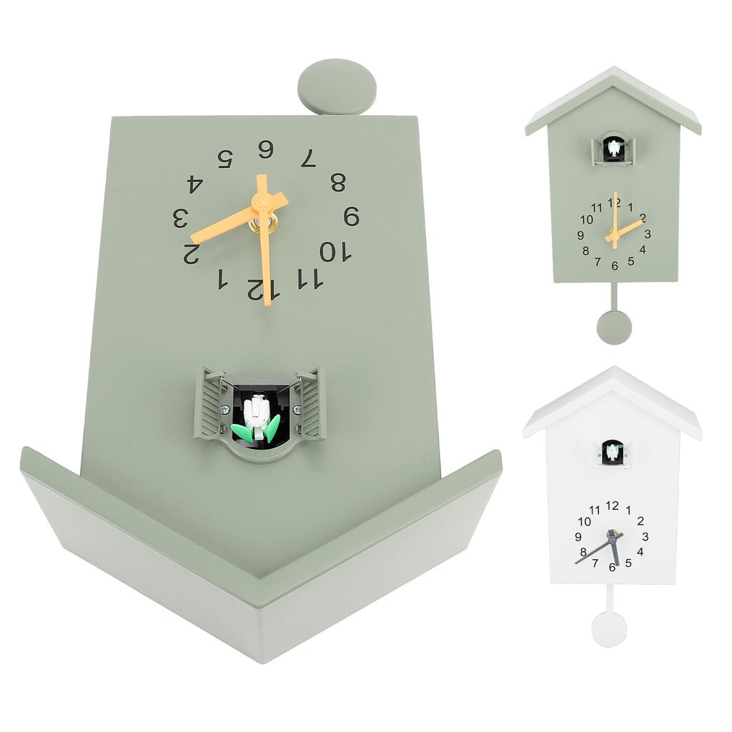 Bird House Wall Clock Bird Voice Call Nordic Bird House Pendulum Wall Hanging Clock for Office