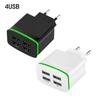 Настенное зарядное устройство с 4 портами USB 5V 4A, адаптер быстрой зарядки для телефона, штепсель EU для мобильного телефона