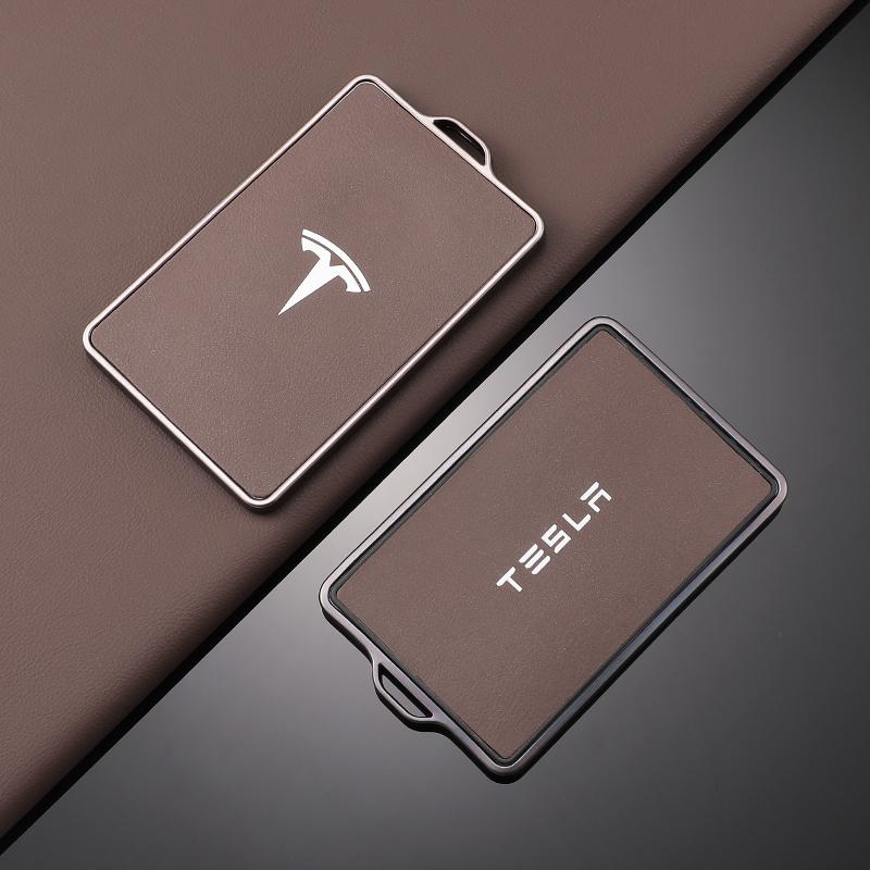 TPU Leather Car NFC Key Case Shell Cover Fob For Tesla Model 3 Model S Model X Model Y Keyless Protector Holder Auto Accessories