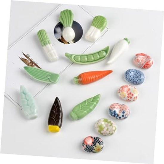 Sakura motif ceramic chopstick rest Japanese-style spoon fork tool stand glossy finish suitable banquets parties home restaurants storage chopsticks 6