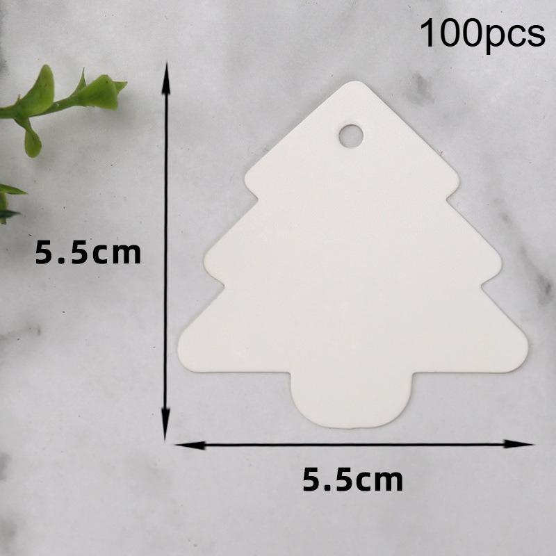 100 шт. Бирки из крафт-бумаги, Пустые подвесные подарочные бирки в виде елки для декоративно-прикладного искусства, упаковки подарков, поделок своими руками, пустая подвесная бирка