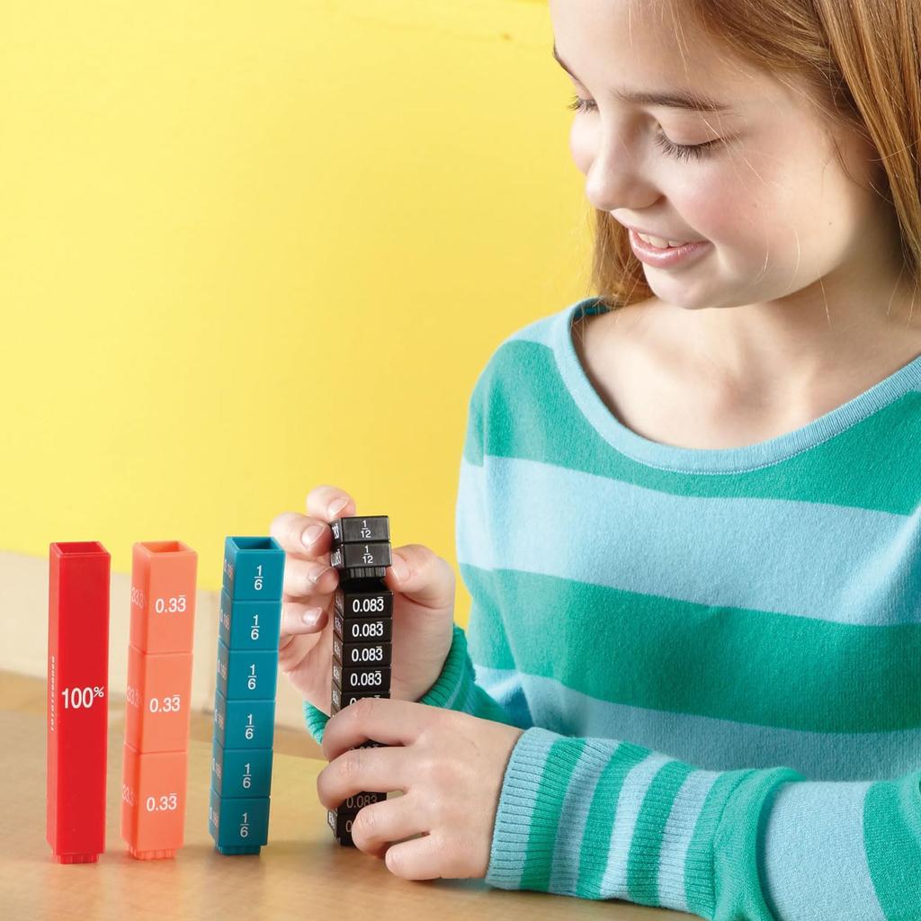 Learning Resources Math Learning Materials [Learn Fractions, Decimals, and Percentages Simultaneously] Tower Cube LER2509 Authentic