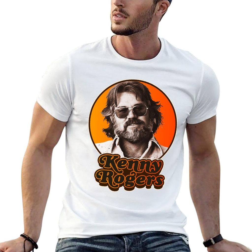 Retro Kenny Rogers Country American Singer TShirt Novelty Graphic Tee Shirt