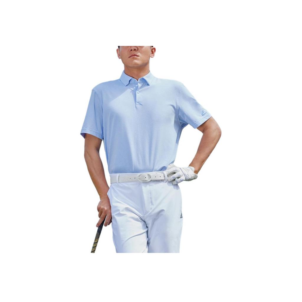 Adidas Рубашка поло из чистого хлопка с вышитым логотипом, мужские топы, светло-розовый синий HS1109