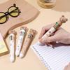 5 Cute Little Bear Ten-color Pen Cartoon Press 10 Color Ballpoint Pen Stationery Multi-color Hand Pen Graffiti Pen Oil Pen