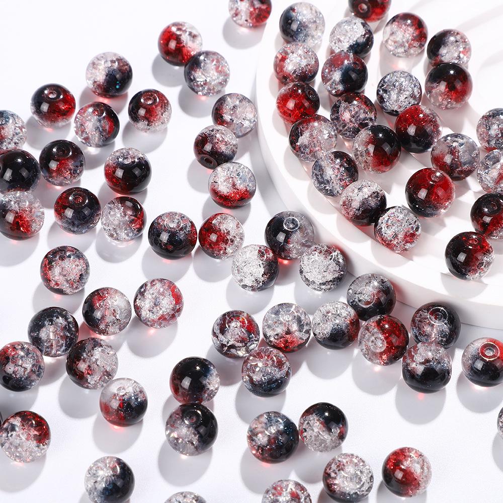 10мм Двухцветные бусины из кракле-стекла для изготовления браслетов и ожерелий в древнем стиле своими руками