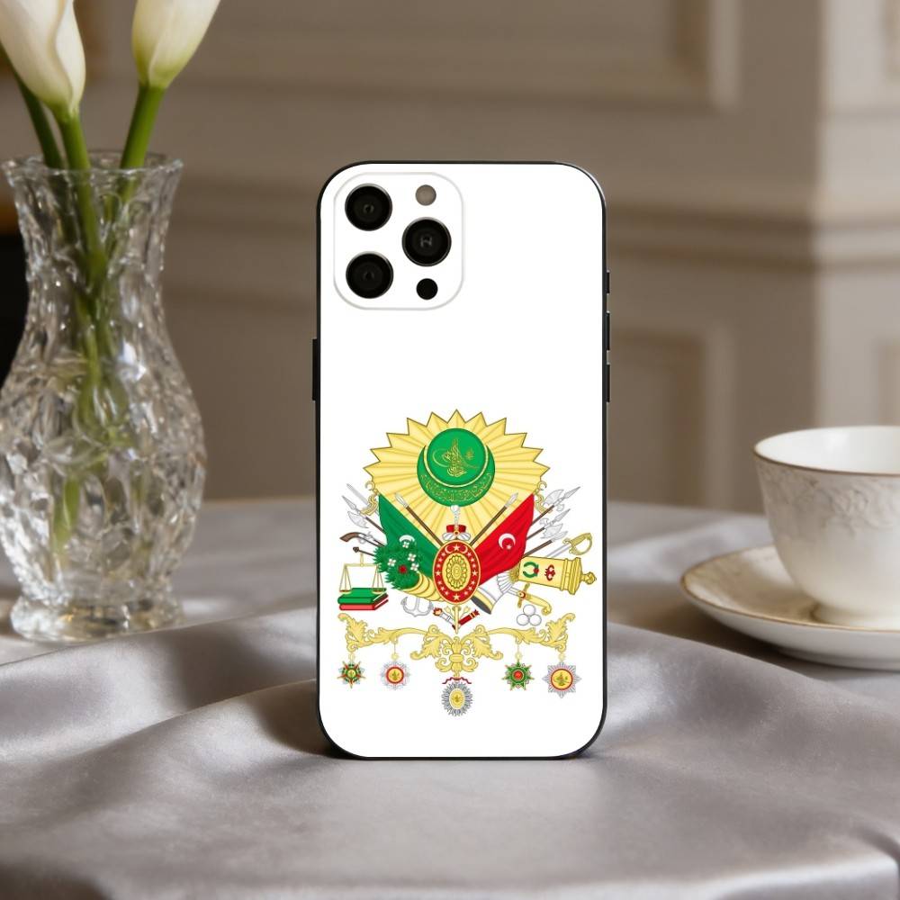 Эмблема Герб Османской Империи Чехол Для Телефона Для iPhone 17pro,16,15,14,13,12,11 Plus,Pro Max,XS,Мягкий Силиконовый Черный Чехол