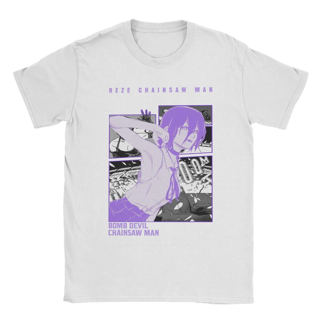 Крутые футболки с Резе из фильма «Человек-бензопила» для мужчин, с круглым вырезом, из чистого хлопка, с коротким рукавом, уникальные топы