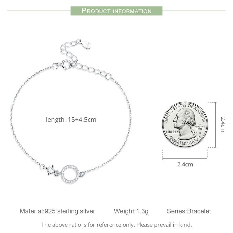 WOSTU Authentic 925 Sterling Silver Simple Ring Bracelet for Women Simple Basic Bracelet for Female Fine Jewelry Wedding Gift