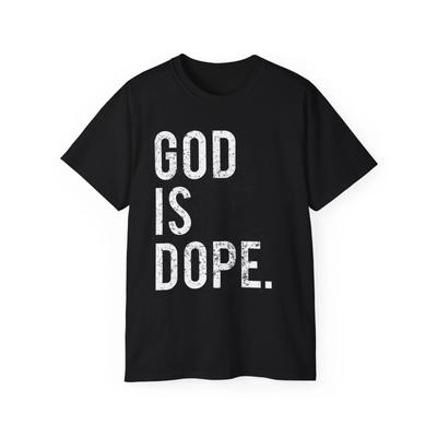 Унисекс футболка из ультра-хлопка - Вдохновляющая футболка "God Is Dope", Повседневная [...]