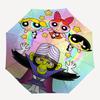 1pc Powerpuff Girls Automatic Opening Umbrella - Portable Tri-Fold Design with 8-Bone Iron Frame, Outdoor Umbrella for Fans, Travelers, Daily Use, Gif
