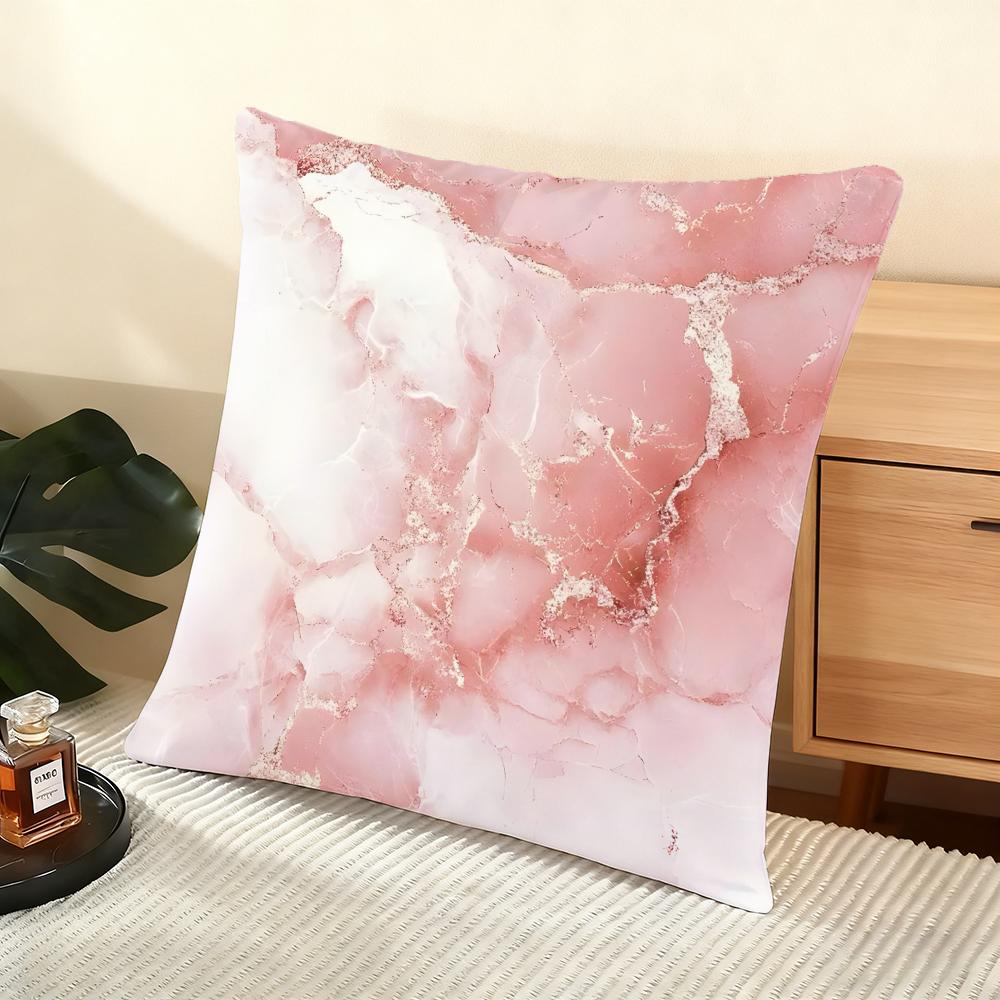 M-Marble Cushion Cover Soft Short Plush Pillow Cover Smooth Cozy Texture Aesthetic Cushion Case Home Decor