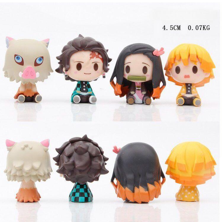 Аниме-фигурка/плюшевая игрушка «Убийца демонов Кимецу Но Яиба» версии Q Тандзиро, Незуко и Зеницу в качестве украшений для приборной панели автомобиля/украшений для рабочего стола в подарок