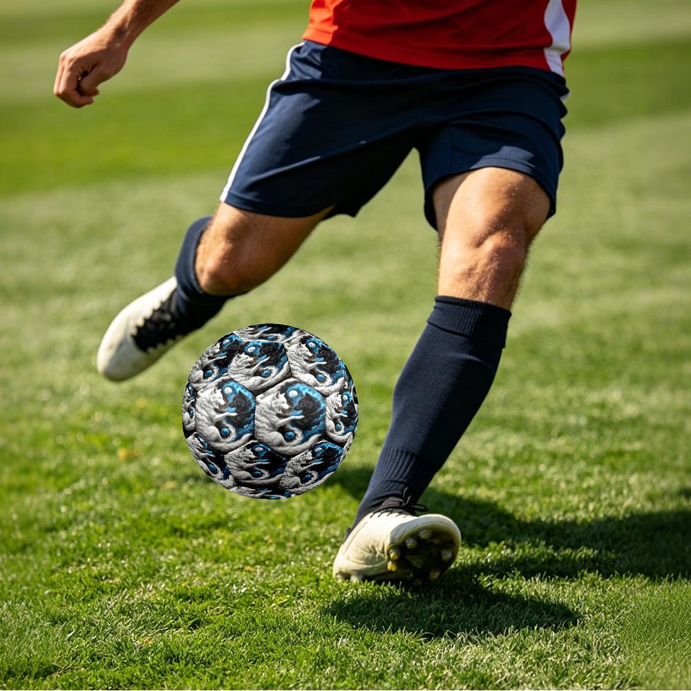 1pc Yin Yang Wolves Theme Soccer Ball Football, Size 5, Lightweight PVC, Outdoor Training Soccer Ball,Gift c6574