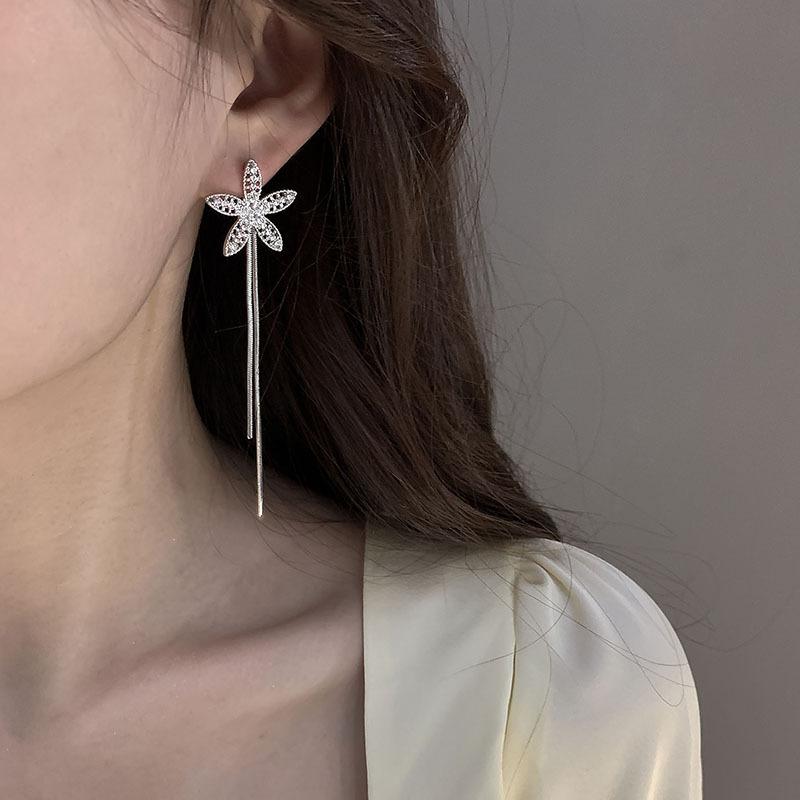 Серьги-кисточки из жемчуга премиум-класса Silver Needle Celebrity, элегантные, модные, с темпераментом, серьги из легкой роскоши с блестящими бриллиантами, длинные серьги для женщин