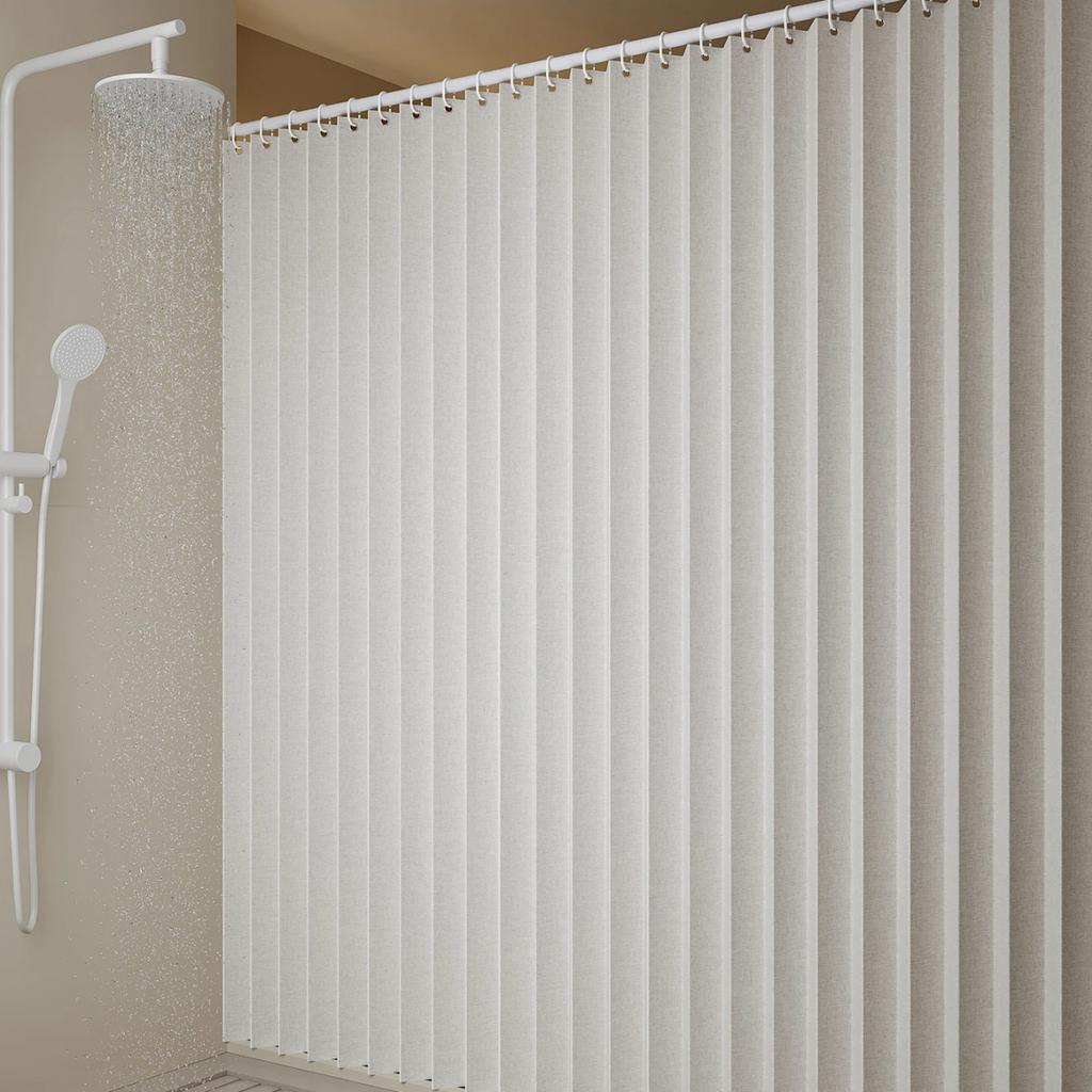 Foldable Waterproof Shower Curtain Bathroom Partition Space Saving Polyester Fabric for Hotel and Home Use Dry Wet Separation Hanging Curtain