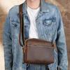 Retro Genuine Leather Men's Messenger Bag - Crazy Horse Sport Crossbody Shoulder Bag
