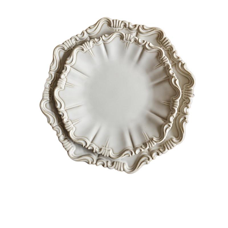 Винтажная керамическая тарелка для обеда, послеобеденный чай, димсам, десертная тарелка, ресторанные блюда, семейная вечеринка, стейк, тарелка, столовые приборы