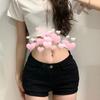 Ретро черные джинсовые шорты с низкой посадкой Spicy Girl для женщин - Весна/Лето 2025
