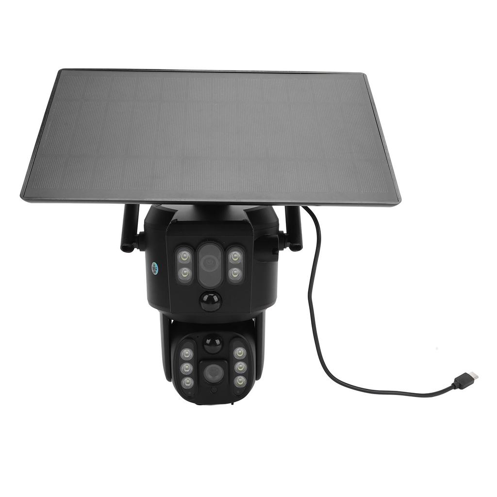 Solar Security Camera 8MP 4K Dual Lens Wireless Full Color Night Vision 2 Way Talk Human Detection I